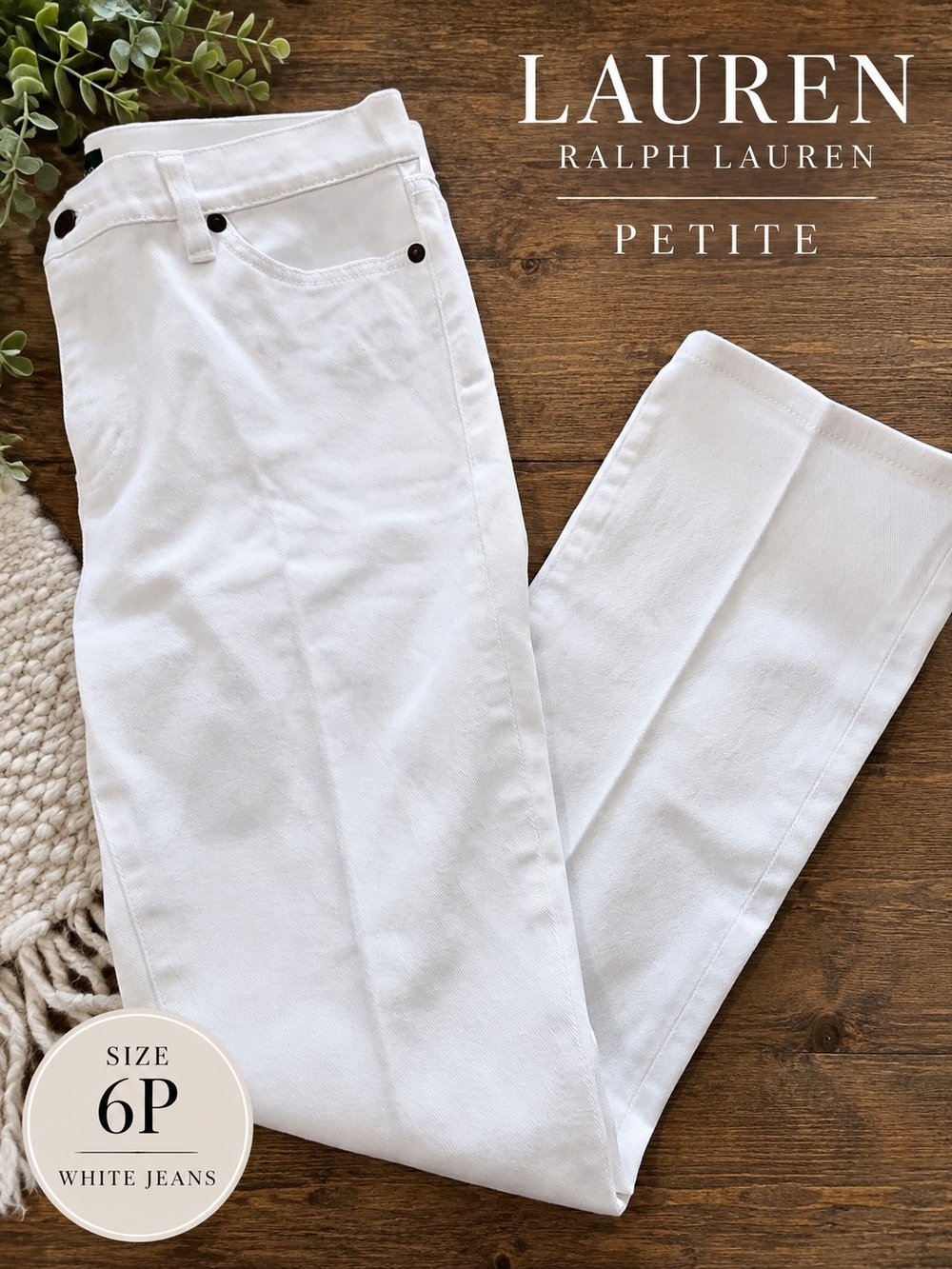 Lauren Ralph Lauren Petite white jeans in size 6P 🤍